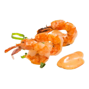 Restaurant Nagoya-gerecht-fried-grill-gegrilde-garnalen